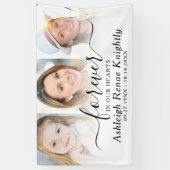 Memorial 3 foto's voor altijd in ons hart script spandoek (Verticaal)
