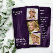 Mémorial 3 Photo Carte de prière funéraire commémo