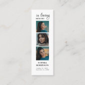 Memorial 3 Photo Collage Funeral Prayer Kaart Mini Visitekaartje (Voorkant)