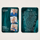 Mémorial 3 Photo Funéraire Carte de prière Marbre  (Devant & derrière)