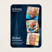 Mémorial 3 Photo Funéraire Carte de prière Marbre  (Devant)