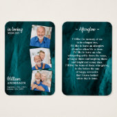 Mémorial 3 Photo Funéraire Carte de prière Marbre  (Devant & derrière)