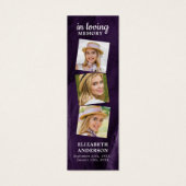 Memorial 3 Photo Purple Funeral Prayer Signet (Devant)