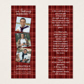 Mémorial 3 Photo Signet de prière funéraire (Devant & derrière)