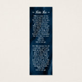 Mémorial 3 Photo Signet de prière funéraire bleu (Dos)