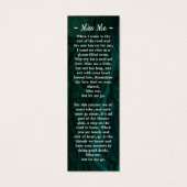 Mémorial 3 Photo Signet de prière funéraire vert (Dos)