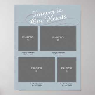 Memorial 4 Foto Page Blue Forever in ons hart Poster