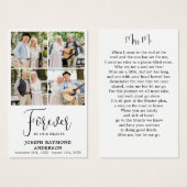 Mémorial 4 Photo Collage Funéraire Cartes de prièr (Devant & derrière)