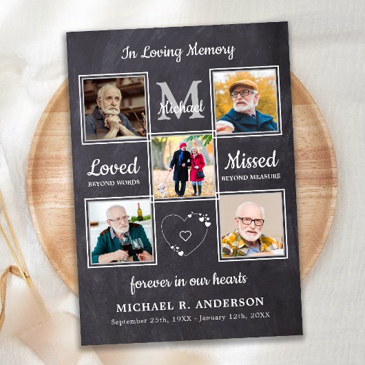 Memorial 5 Fotocollage - viering van het leven Kaart