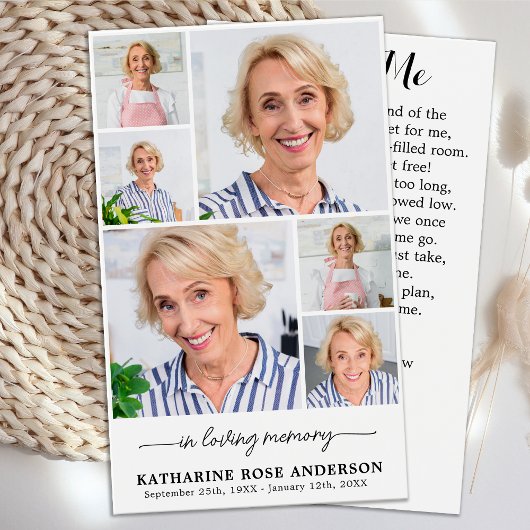 Mémorial 6 Photo Collage Funéraire Cartes de prièr