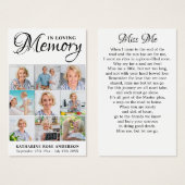 Mémorial 9 Photo Collage Funéraire Cartes de prièr (Devant & derrière)