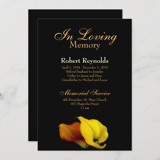 Memorial / Aankondiging (Voorkant / Achterkant)