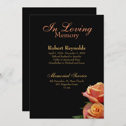 Memorial / Aankondiging (Voorkant / Achterkant)