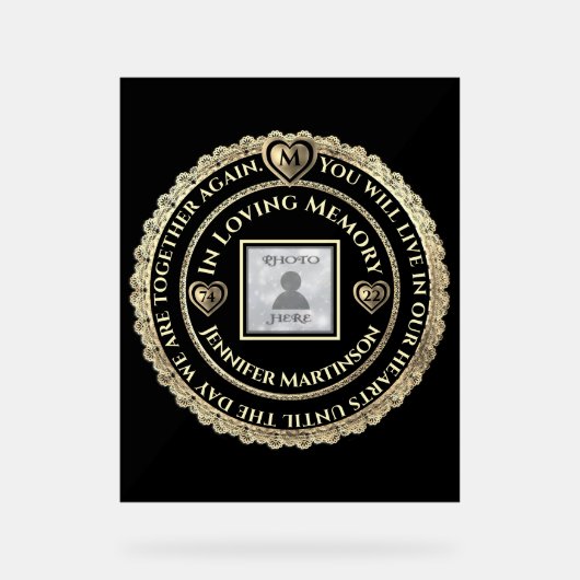 Memorial Acryl Bord (Voorkant)