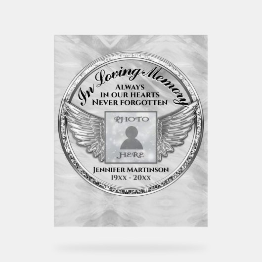 Memorial Acryl Bord (Voorkant)