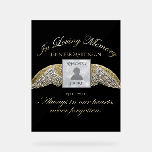 Memorial Acryl Bord (Voorkant)