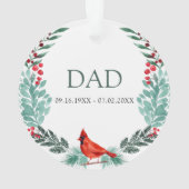 Mémorial Acrylique de Cardinal de Verdure pour Per (dos)