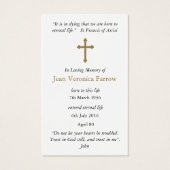 Memorial Angel Funeral Perte prière Sympathy Carte (Dos)