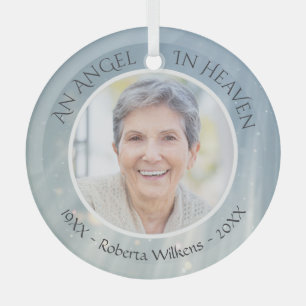 Memorial ANGEL in HEAVEN Photo in Memory Keepomwil Glas Ornament