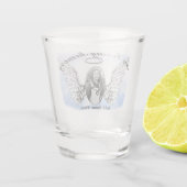 Memorial Angel Wings Voeg foto's toe Shot Glas (Achterkant)