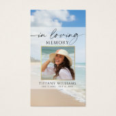 Memorial Beach In Loving Memory Photo Prayer Card (Devant)