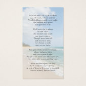 Memorial Beach In Loving Memory Photo Prayer Card (Dos)
