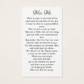 Memorial Bird Floral Poem Funeral Prayer Kaart (Achterkant)