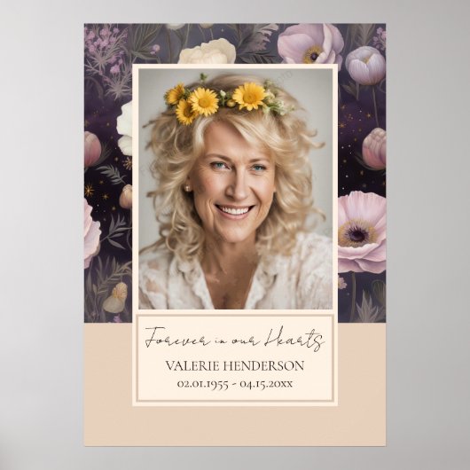 Memorial Bloemen Foto ingang Poster (Voorkant)