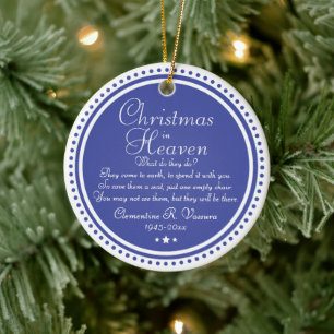 Memorial Blue Kerstmis in Heaven Foto Keramisch Ornament