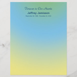 Memorial Book, Blue Yellow, Binder Filler Page