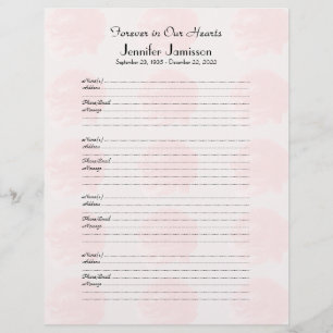 Memorial Book Filler Aanmelden Pagina 4 Naam Pagin