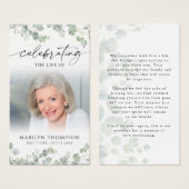 Memorial Botanical Celebrating Life Prayer Card (Devant & derrière)