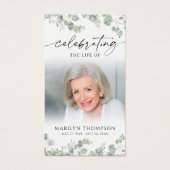 Memorial Botanical Celebrating Life Prayer Card (Devant)