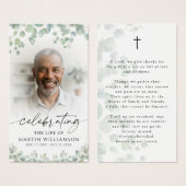 Memorial Botanical Photo Prayer Card (Devant & derrière)