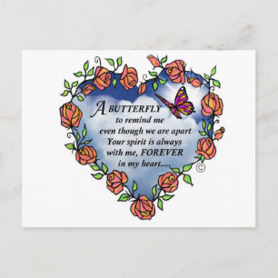 Memorial Butterfly Poem Briefkaart