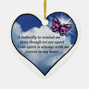 Memorial Butterfly Poem Keramisch Ornament