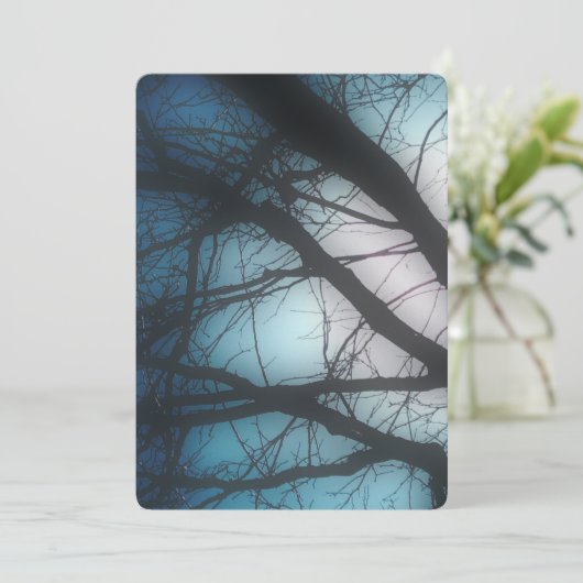 memorial card blue blur tree programma (Staand voorkant)