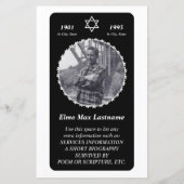 memorial card elegant star of david (Achterkant)