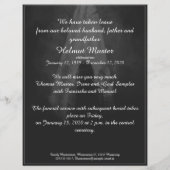 Memorial Card in the light - afscheid van mijn die (Achterkant)