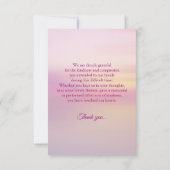 Memorial Card Kaart (Achterkant)