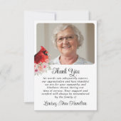 Memorial Cardinal Floral Foto bedankt (Voorkant)