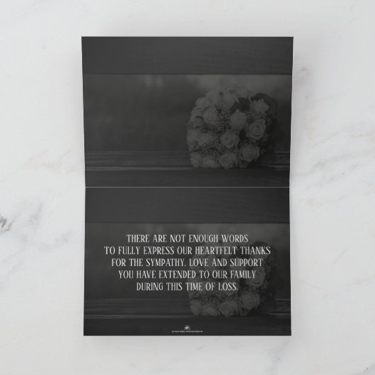 Memorial Cards A bouquet of white roses monochrom Kaart (Binnen)