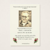 Mémorial catholique Jésus Carte Sainte (Dos)