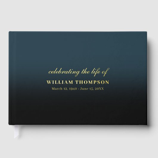 Memorial Celebrating Life Funeral Navy Black Gold (Recto)