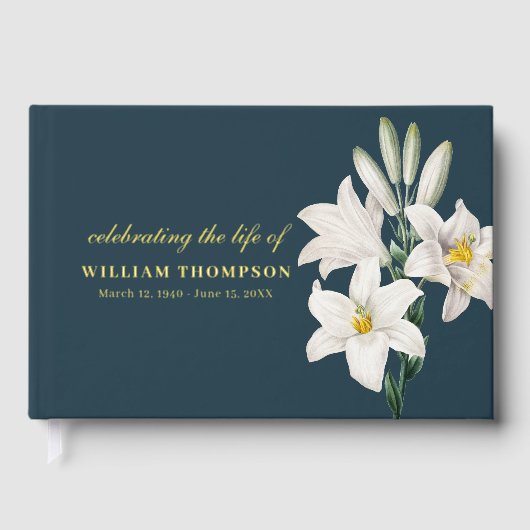 Memorial Celebrating Life Of Funeral Navy Lilies (Recto)