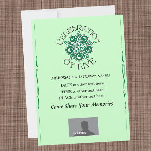 Memorial Celebration of Life - Celtic Knot design Kaart