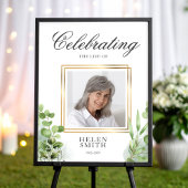 Memorial Celebration of Life Elegant Greenery Poster