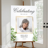 Memorial Celebration of Life Elegant Greenery Poster