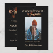Memorial Celebration of Life Invitation Music Guit (Devant / Derrière)