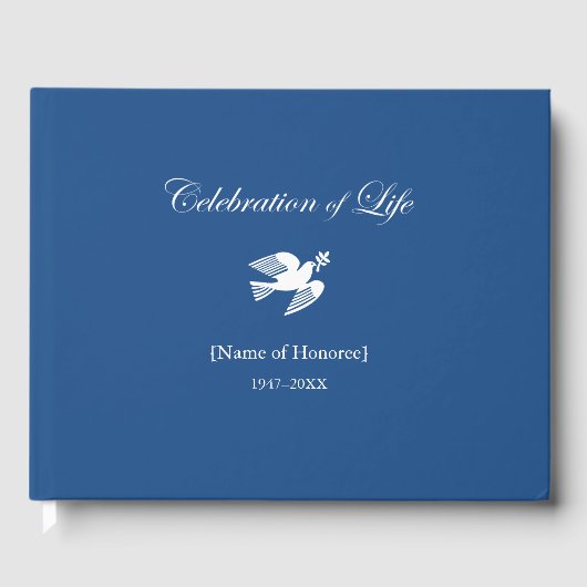 Memorial Celebration of Life Peace Dove Gastenboek (Voorkant)
